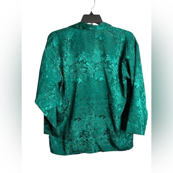 NWT 80s Victoria's Secret Jade Green Gold Crown Label Lounge Top Small w flaws - Picture 8 of 10